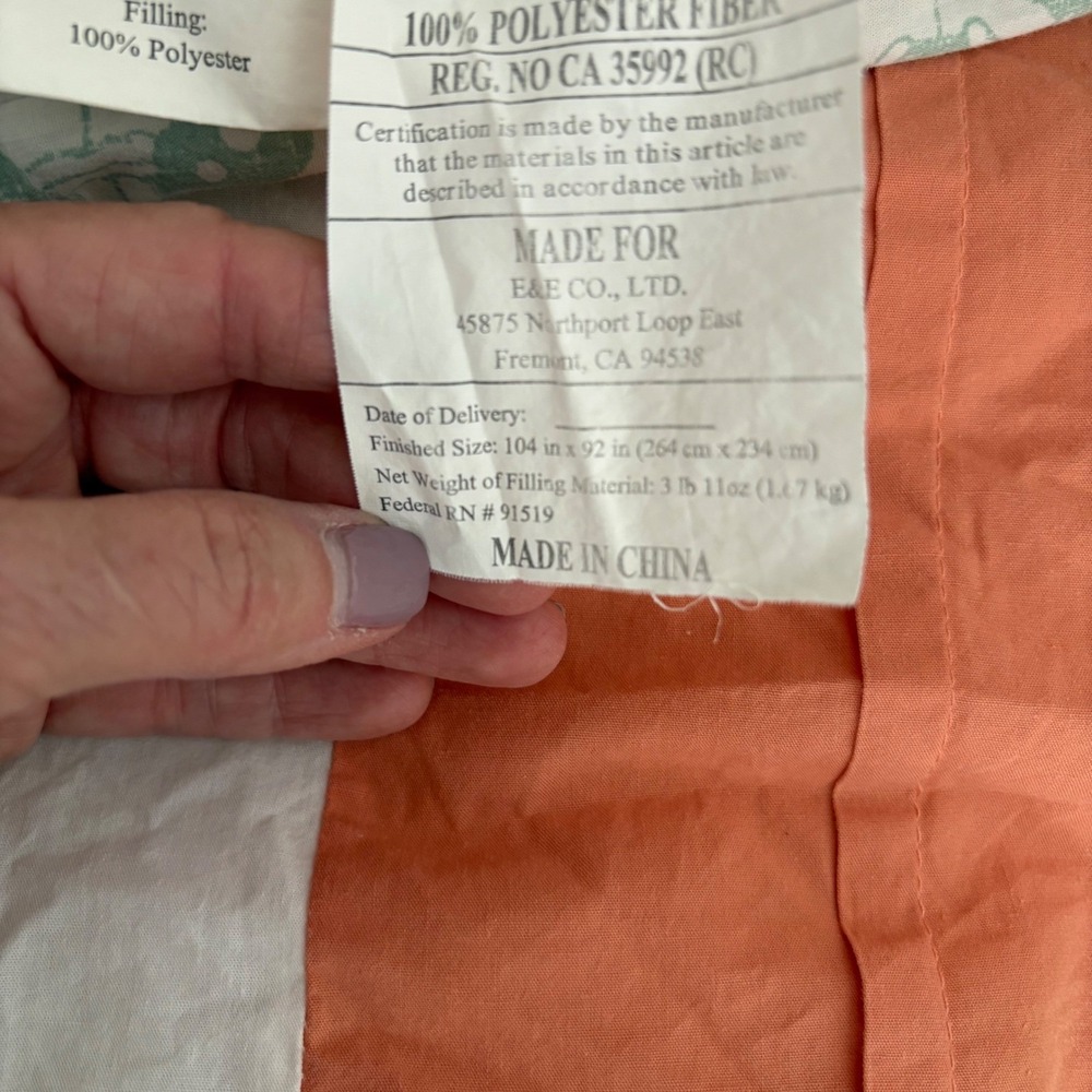 Madison Park Dawn Floral Patchwork King Comforter w/2 Shams Coral Grn Lace Trim - Picture 5 of 15